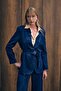 Snake pattern long jacket - navy blue - 2