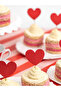 Cupcake toppers Hearts, red, height approx. 11 cm. (1 pkt / 6 pc.) - 4