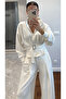 Ecru Belted Trousers with Pencil Suit - 7278 - 5