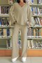 Women's Stylish V-Neck Knitwear Sweater Pants Set