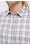 Regular Fit Shirt Neck Plaid Women's Blue Long Sleeve Shirt - 4