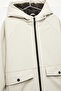 Long Sleeve Hooded Raincoat with Flap Pockets and Zipper Closure - 3