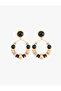 Dangle Ring Beaded Earrings