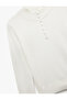 Lightweight Stand Collar Half Button Detailed Long Sleeve Knitwear Basic Sweater - 5