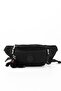 Unisex Black Clinker Fabric Black Color Water Resistant Adjustable Waist and Shoulder Bag