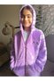 Girl's Plush Fleece Cardigan Hooded Zippered Pocket Pink White Black Purple Dusty Rose ! ! !Dar Kalıp - 6