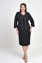 Women's Sleeveless Dress Sequin Embroidered Tulle Jacket Bead Detail Lined Plus Size 2-Piece Set - 2