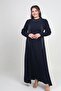 Women's Stone-Bead Printed Plus Size Hijab Long Dress - 3