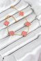 316L Steel Gold Chain Pink Clover Color Bracelet - Tj-Bb7908 - 2
