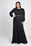 Women's Double Breasted Collar Look Pleated Lined Long Satin B.B. Dress