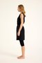 Black Semi-Closed Swimsuit Belt Detail, Hidden Zipper, Slit, Upf50+ Protection H2508 - 6