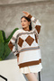 Crew Neck Patterned Knit Sweater - 2