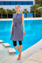 Smoked Semi-Closed Swimsuit Front Concealed Zipper, Waist Stopper, Water Repellent Fabric, Upf50+ H2509 - 3