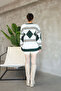 Crew Neck Patterned Knit Sweater - 5