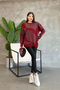 Crew Neck Patterned Knit Sweater - 4