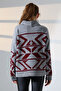 Double Button Detailed Patterned Knitwear Cardigan - 4