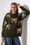 Bow Patterned Knitwear Sweater