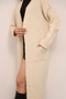 Women's Beige Loose Soft Textured Knitwear Cardigan - 2