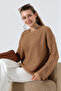 Crew Neck Waterway Patterned Knit Sweater - 3