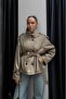Beige Diora Stand Collar Belted Trench Coat - 6