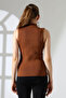 High Collar Sleeveless Motif Knitwear Blouse - 4
