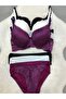 Lace Detailed Padded Underwire Bra Panty Set 3-Piece - Lingerie Set - 2
