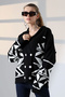 Double Button Detailed Patterned Knitwear Cardigan