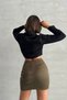 Women's Camel Suede Skirt - 5