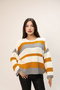Crew Neck Striped Knit Sweater