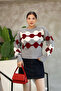 Crew Neck Embossed Patterned Knitwear Sweater - 2