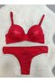 Women's Lace and Ribbon Detailed Padded Underwire Soft Bra Panty Set 5-Piece Set - 8