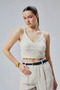 100% Genuine Leather Stylish Yellow Buckle Women's Belt - 8