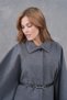 Women's Waist Belted Cashmere Gray Poncho New Season Stylish Oversize Trendy and Comfortable Modern Outerwear - 7