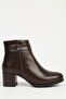 Brown Shiny Half Zipper Boots Pc-55114
