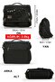 4017 Black 14-Inch Laptop Cotton Gabardine Messenger School Bag Unisex with Lock Multi-Pocket Shoulder Strap - 2
