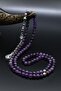 Natural Amethyst Stone 99 Prayer Beads with Metal Tassel 6mm Sphere Cut 902273