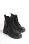 Women's Black Side Pocket Detailed Lace up Boots |   Zippered, Thick Soled, Comfortable & Stylish Everyday Boots