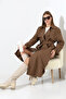 Amazon Linen Fabric Below-The-Knee Lined Slit Trendy Trench Coat Milk Coffee - 6