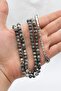 Natural Gray Jasper Stone 99 Prayer Beads with Metal Tassel 6mm Sphere Cut 902265 - 3
