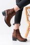 Women's Western Cowboy Tan Heeled Leather Boots |   Zippered, Metal Accessories, Casual & Stylish Boots - 2