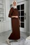Pera Stone Knitwear Dress Brown - 6