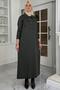 Laçin Knitwear Dress Khaki - 4
