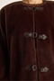 Women's Brown Leather Buckle Detailed Lined Wool Textured Short Coat 7022 60284077 - 6