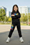 Kanguru Pocket Hooded Dawn Printed Girls' Tracksuit Set - 2
