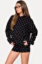 Black Polka Dot Hooded Women's Sweatshirt Mg2560 - 4