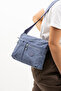 Multi-Pocket Crossbody Women's Shoulder Bag Medium Size Daily Hv4006 Blue - 6