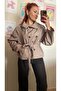 Water Repellent Oversize Belted Trench Coat
