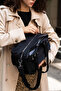 Multi-Pocket Women's Shoulder Bag Medium Size Casual Hv7001 Black - 8