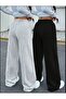 Women's Wide Leg Black-Grey Sweatpants Advantage Package - 4