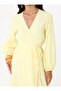 Double Breasted Collar Hijab Dress - Yellow - Mrs Poleen - 3
